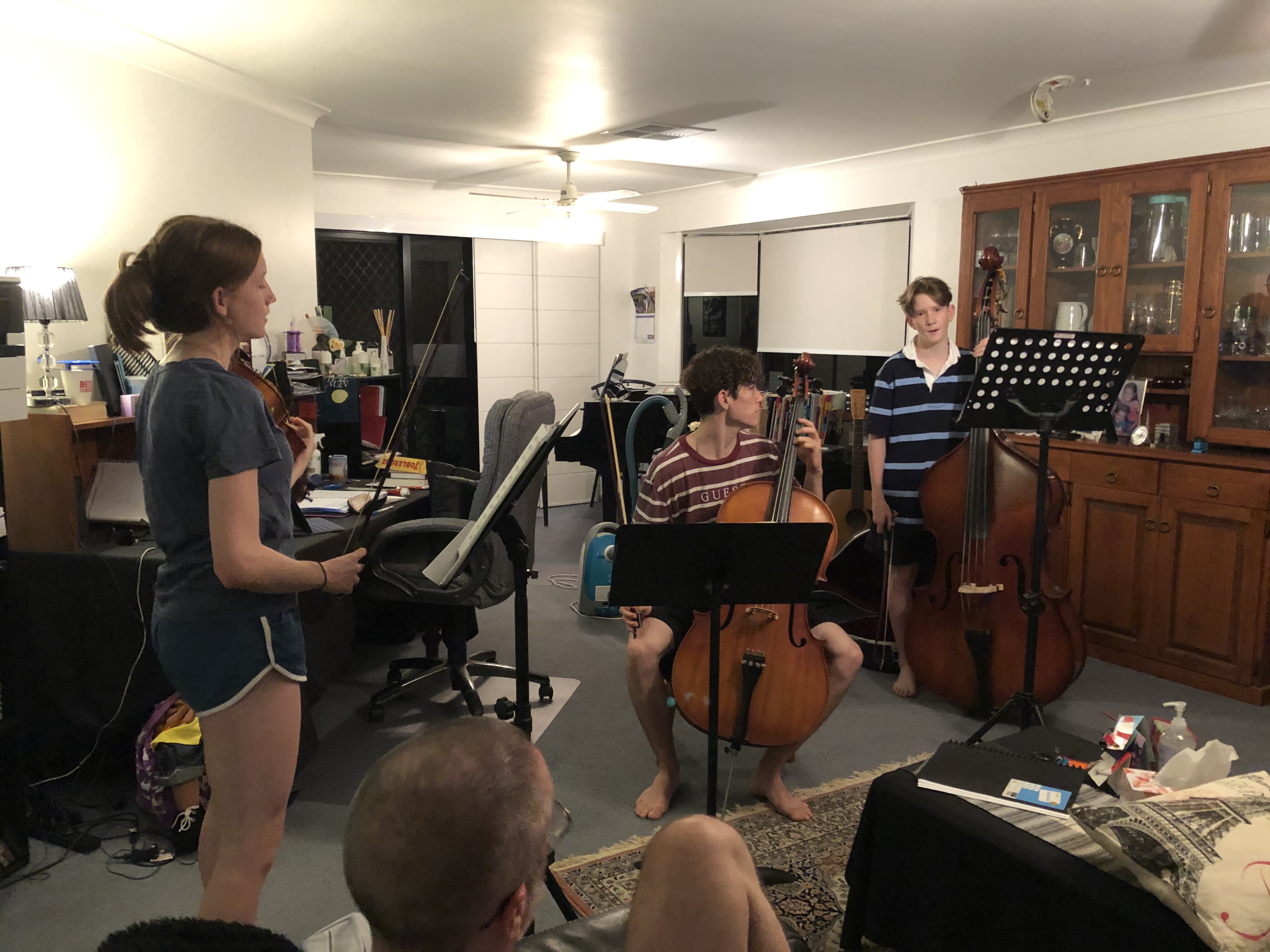 Student playing cello